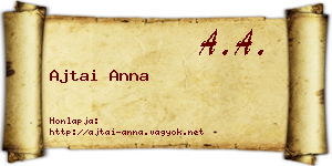 Ajtai Anna névjegykártya